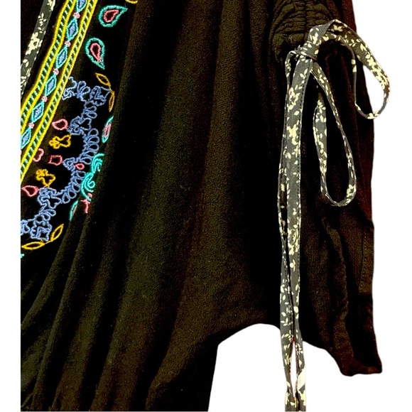 Flying Tomato Black Embroidered Romper - Picture 4 of 10